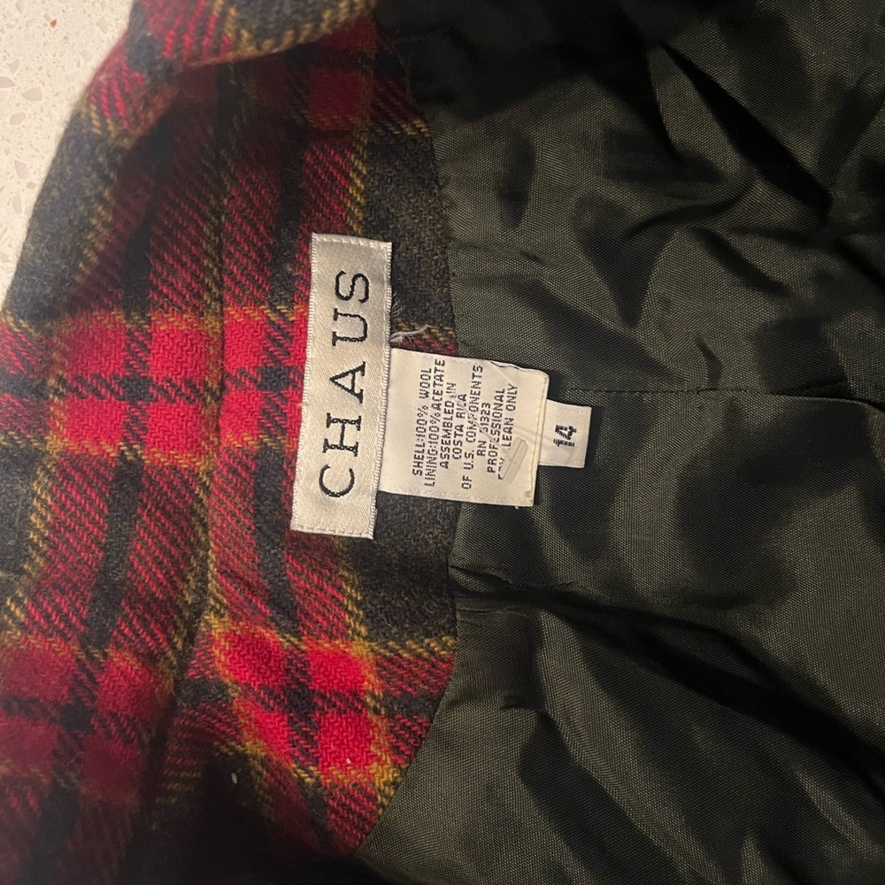 Chaus Red and Black Checkered Jacket - Picture 4 of 4